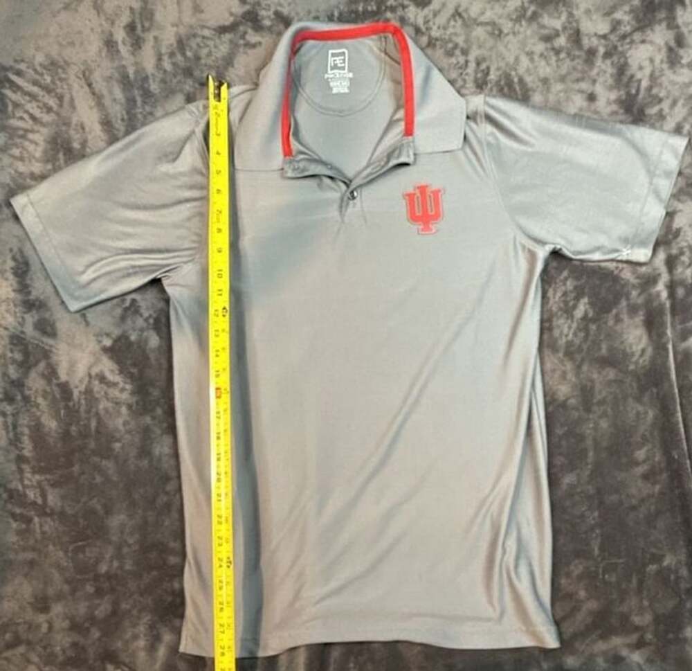 Mens ProEdge Indiana Hoosiers Golf Polo Size M Gray Performance Shirt #77